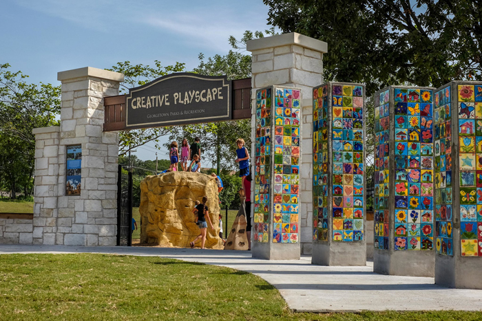 Artistic Playground Entryway for Creative Playscape in Georgetown, TX